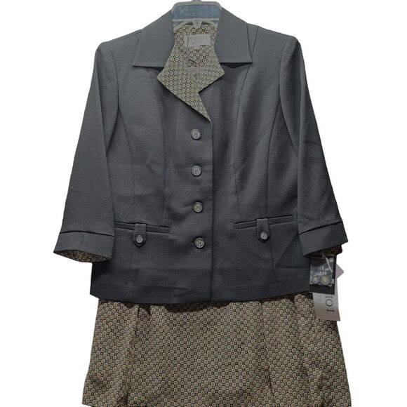 Studio 1 Womens Two Piece Set Multi-Color Size 6P 100% Polyester Skirt Jacket - Picture 1 of 16